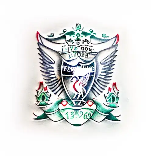 A red Liverpool, liverbird tattoo design idea