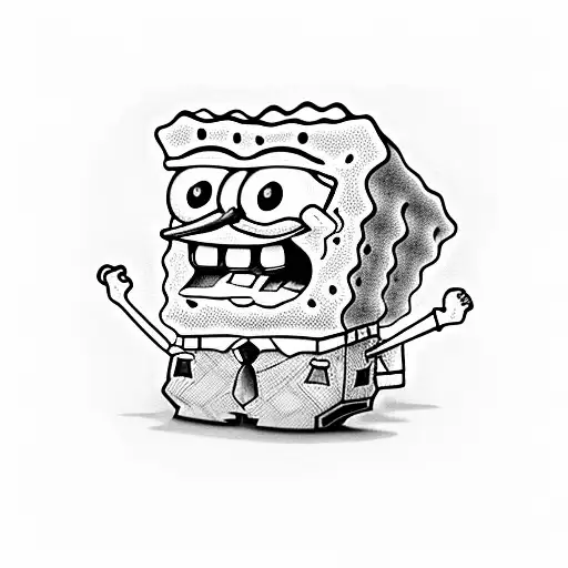 spongebob holding kendrick lamar good kid maad city album tattoo design idea