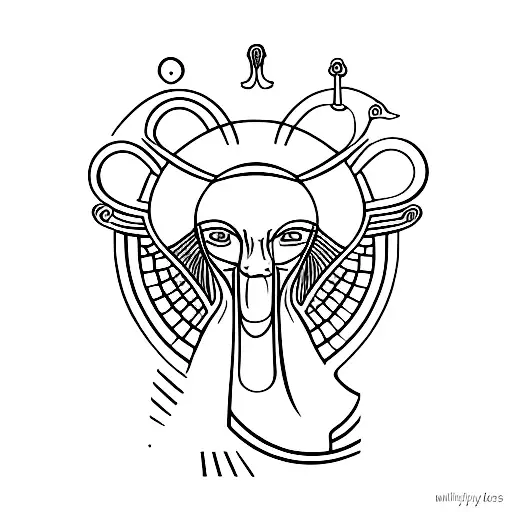thoth ibis hieroglyphs  tattoo design idea