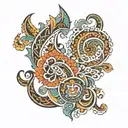 paisley pattern tattoo design idea