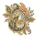 paisley pattern tattoo design idea