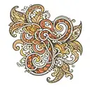 paisley pattern tattoo design idea
