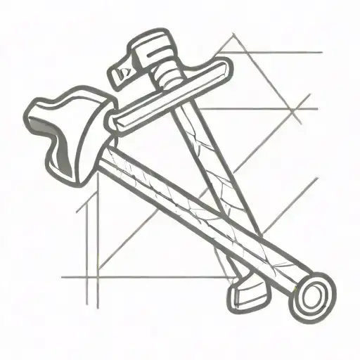 pin and a hammer crossed tattoo design idea