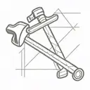 pin and a hammer crossed tattoo design idea