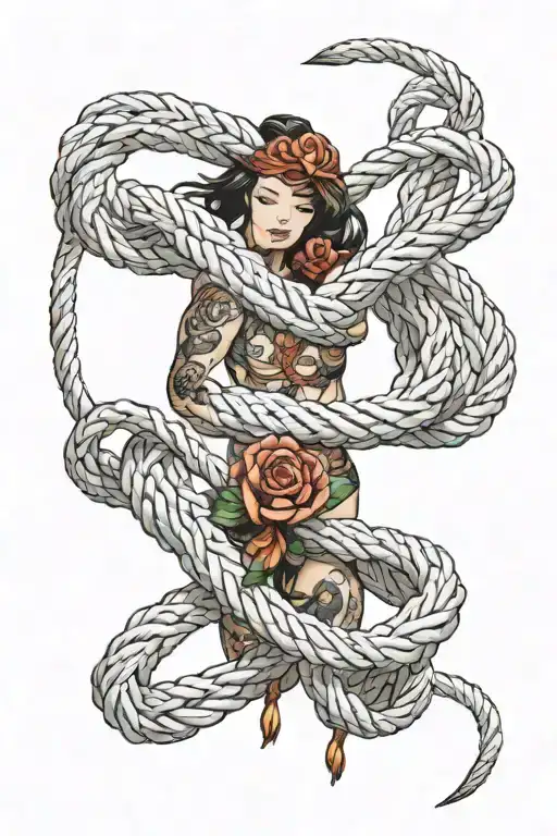 Shibari ropes tattoo design idea