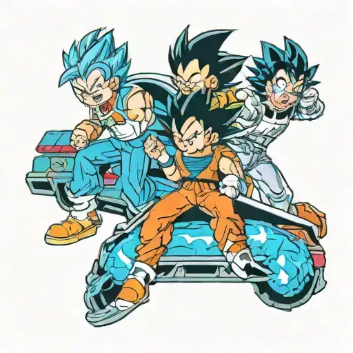 Vegeta and Goku and back to the future tattoo design idea