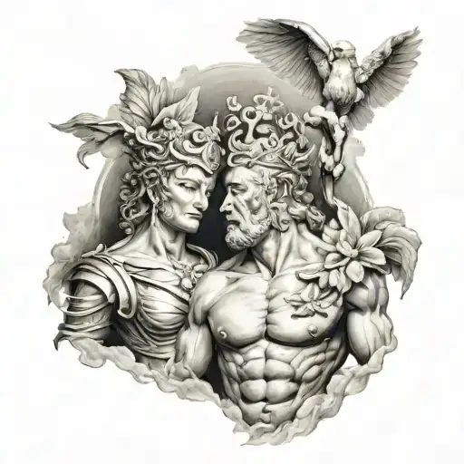 Mount Olympus Gods tattoo design idea