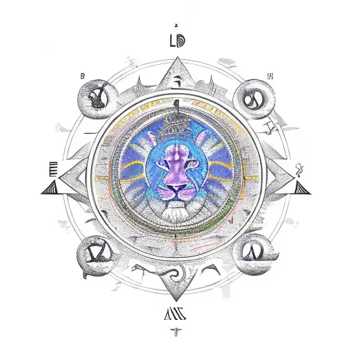 Leo astrology symbol tattoo design idea