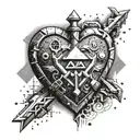 Incorporate a pixelated heart container from The Legend of Zelda: Ocarina of Time into a video game-themed tattoo tattoo design idea