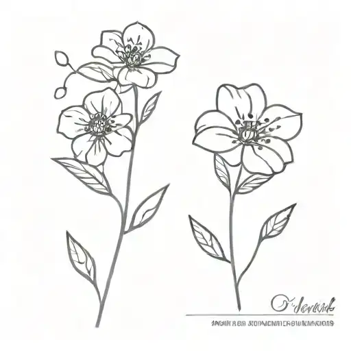 A minimalist design of three small flowers, each flower symbolizing one of your children's birth months (March, April, May) tattoo design idea