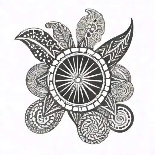 Camino de Santiago Shell logo with elements tattoo design idea