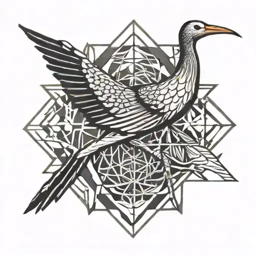Camino de Santiago Shell and a Stork tattoo design idea