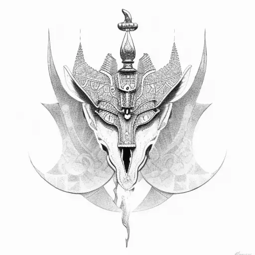 Ra and anubis  tattoo design idea