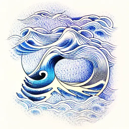 Ocean Wave tattoo design idea