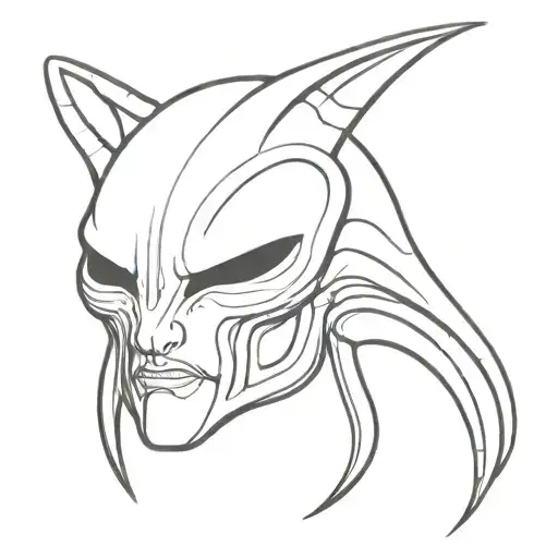 HR Giger Alien Head tattoo design idea
