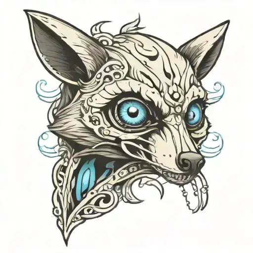 raccoon skull anime style inspired tattoo tattoo design idea