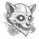 raccoon skull anime style inspired tattoo featuring tattoo design idea