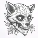 raccoon skull anime style inspired tattoo featuring tattoo design idea