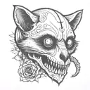 raccoon skull anime style inspired tattoo featuring tattoo design idea