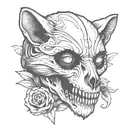 raccoon skull anime style inspired tattoo featuring tattoo design idea