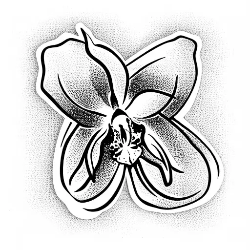 orchid and paint pencil  tattoo design idea