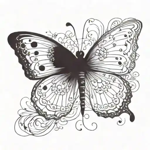 Incorporate a semicolon into a delicate butterfly design tattoo design idea