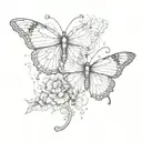 Combine a semicolon with a butterfly in a sketch style tattoo tattoo design idea