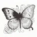 Incorporate a semicolon into a delicate butterfly design tattoo design idea