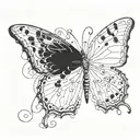 Incorporate a semicolon into a delicate butterfly design tattoo design idea