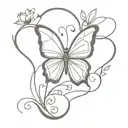 Incorporate a semicolon into a delicate butterfly design tattoo design idea