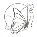 Incorporate a semicolon into a delicate butterfly design tattoo design idea