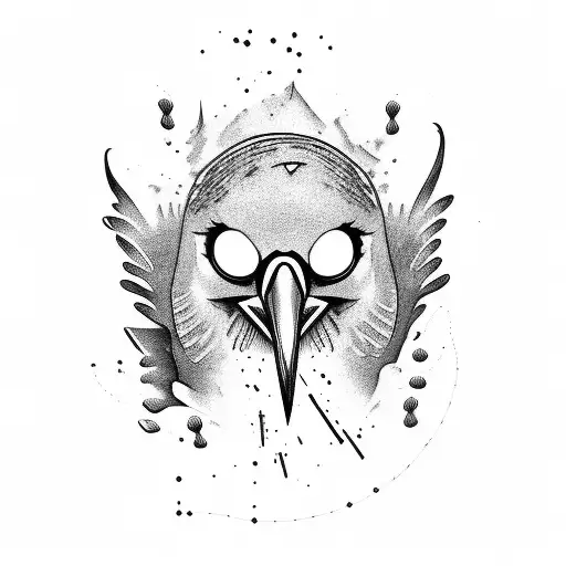 crows pouring out of alcohol bottle  tattoo design idea