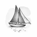 Sailboat with a fingerprint tattoo design idea