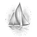 Sailboat with a fingerprint tattoo design idea