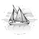 Sailboat with a fingerprint tattoo design idea