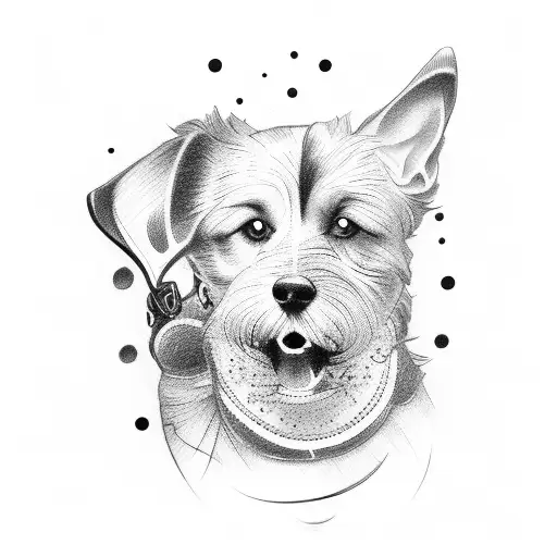 dog memory tattoo design idea