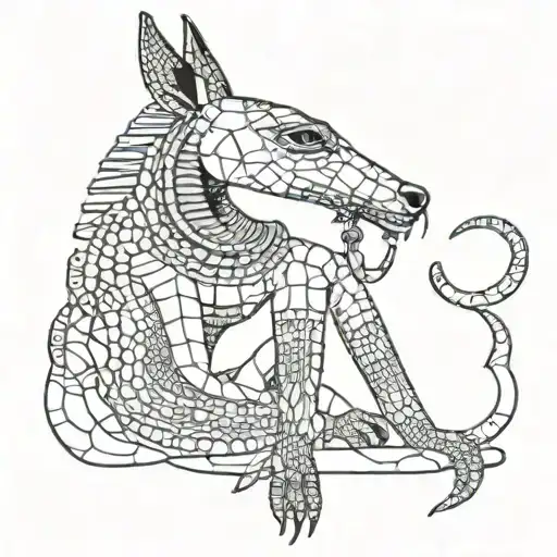 Anubis with scales tattoo design idea