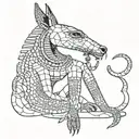 Anubis with scales tattoo design idea
