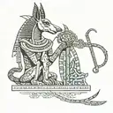 Anubis with scales tattoo design idea