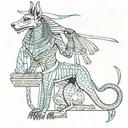 Anubis with scales tattoo design idea