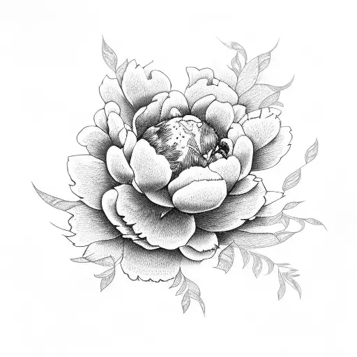 Peony tattoo design idea
