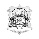 aces faces on his hat from one piece manga tattoo design idea