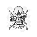aces faces on his hat from one piece manga tattoo design idea