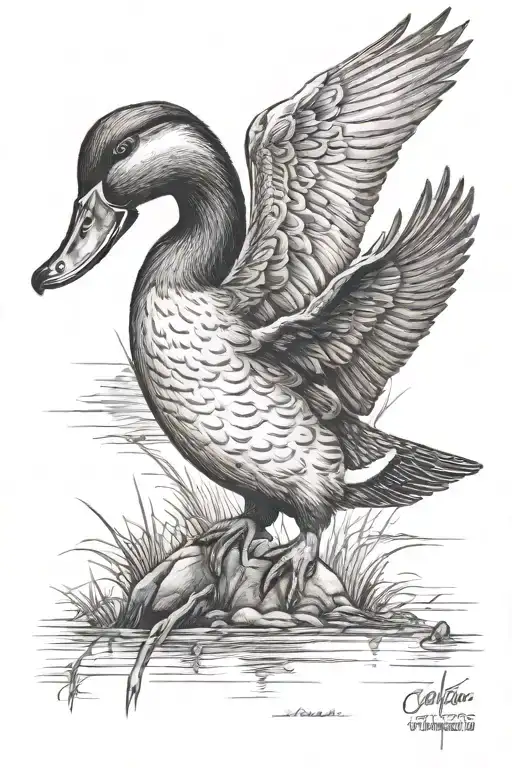 duck hunting memorial for grandpa  tattoo design idea