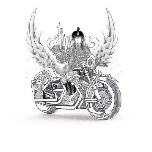 motorcycle doodle tattoo design idea