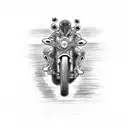 motorcycle doodle tattoo design idea
