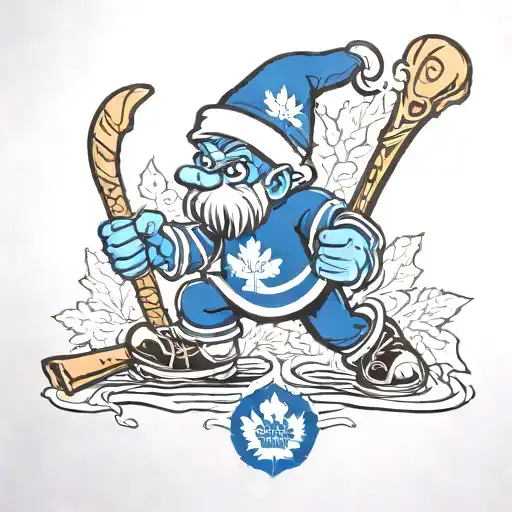 papa Smurf in Toronto Maple Leafs tattoo design idea