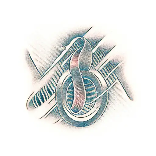 Horseshoe surrounded by sound waves tattoo design idea