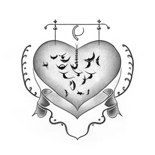  dad with fish hooks in heart shape and the date 11/26/21 tattoo design idea