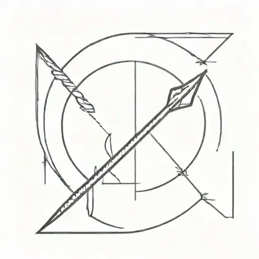 small, minimalist tattoo featuring a sleek arrow, symbolizing the Sagittarius zodiac sign. The arrow is simple and elega tattoo design idea